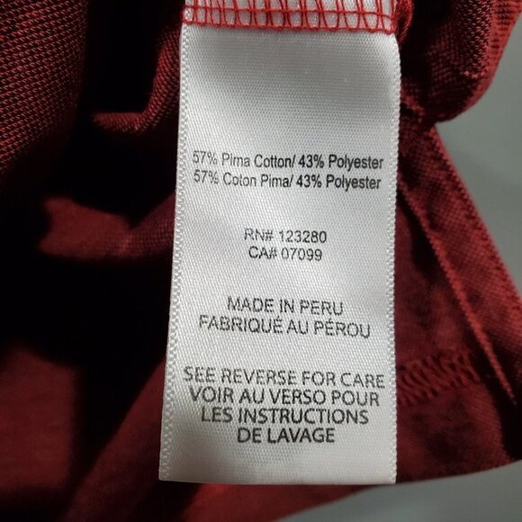 Travis Mathew Polo Shirt Mens XL Burgundy Red Chambray Golf Casual Short Sleeve - Picture 9 of 13